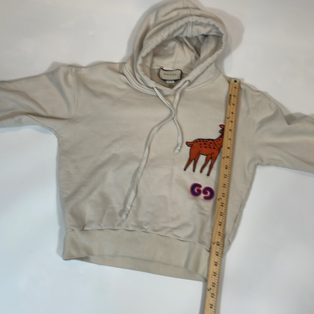 Gucci patch detail Sika deer hoodie in white size XS Unisex GG logo - Picture 7 of 11